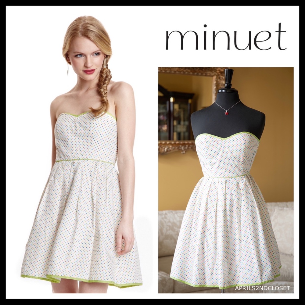 WHITE STRAPLESS RETRO POLKA DOT MINI DRESS A3C - Picture 8 of 8